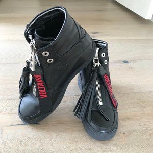 Zadig & Voltaire High Zip Sneakers RARE! Size 7.5 Euro 38